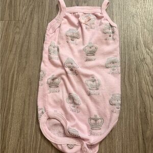 Juicy Couture Pink Crown-Print Girls' Sleeveless Pajama Romper